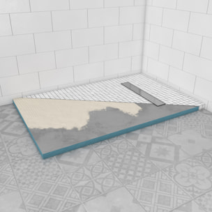 RECEVEUR DE DOUCHE A CARRELER 90x140CM RECOUPABLE AVEC BONDE CANIVEAU