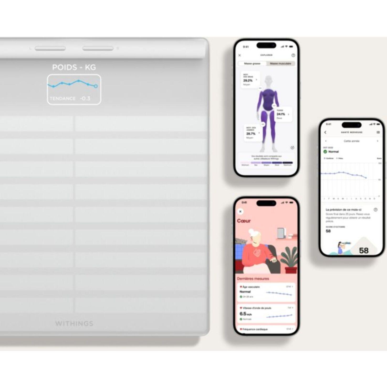 Pèse personne connecté WITHINGS Body Scan Blanche