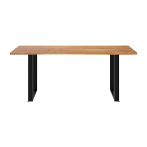 Table rectangulaire 8 personnes en bois d'acacia et métal  200 cm - Joko