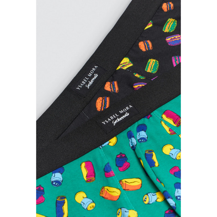 Confezione da 2 boxer Sockarrats con stampa alimentare