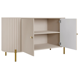 Jaime - buffet bas 139 cm - 2 portes et 1 étagère - Beige