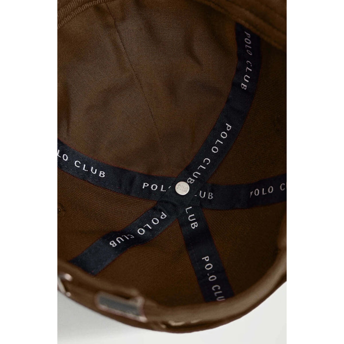 Gorra color chocolate de seis paneles con logo Rigby Go