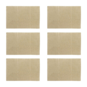 Lot de 6 sets de table en jute et contour blanc 45x30cm