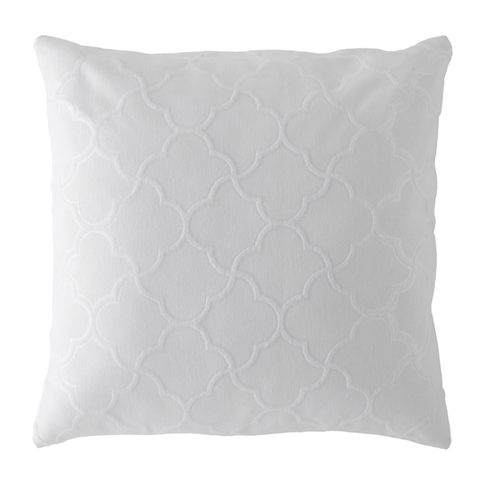 Lot de 2 housses de coussin jacquard DORYA-B 50x50 cm blanc