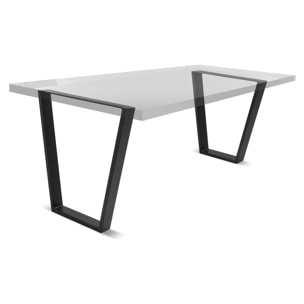 TRAPEZOID - Set di 2 piedi per tavolo in acciaio polverizzato con forma trapezoidale. Colore nero. Altezza da terra 71cm