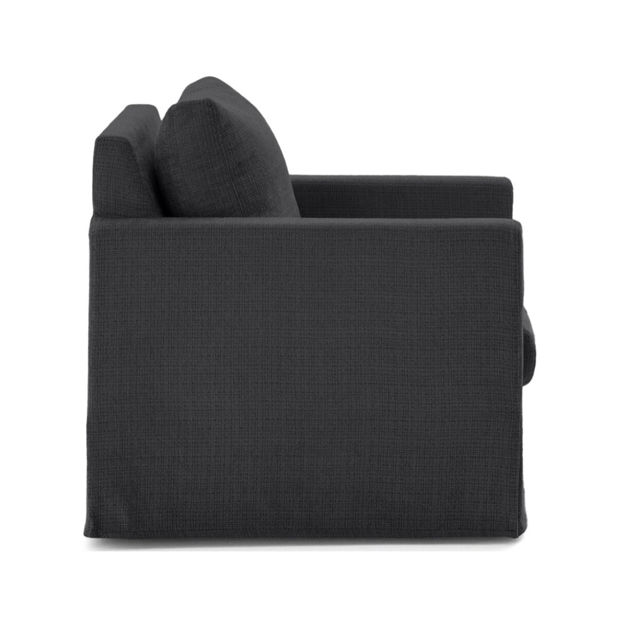 Serena - fauteuil déhoussable en velours texturé - Gris Anthracite