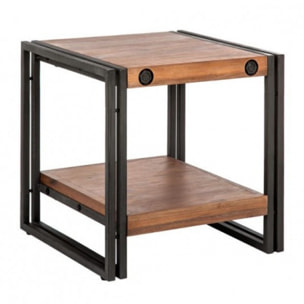 Table d'appoint en bois et métal style industriel - ATELIER