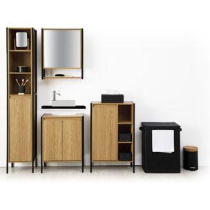 Poubelle à couvercle bambou 3L Noir Naturéo