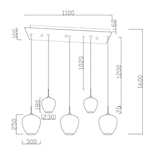 Suspension Sphere 5 bleue Kare Design