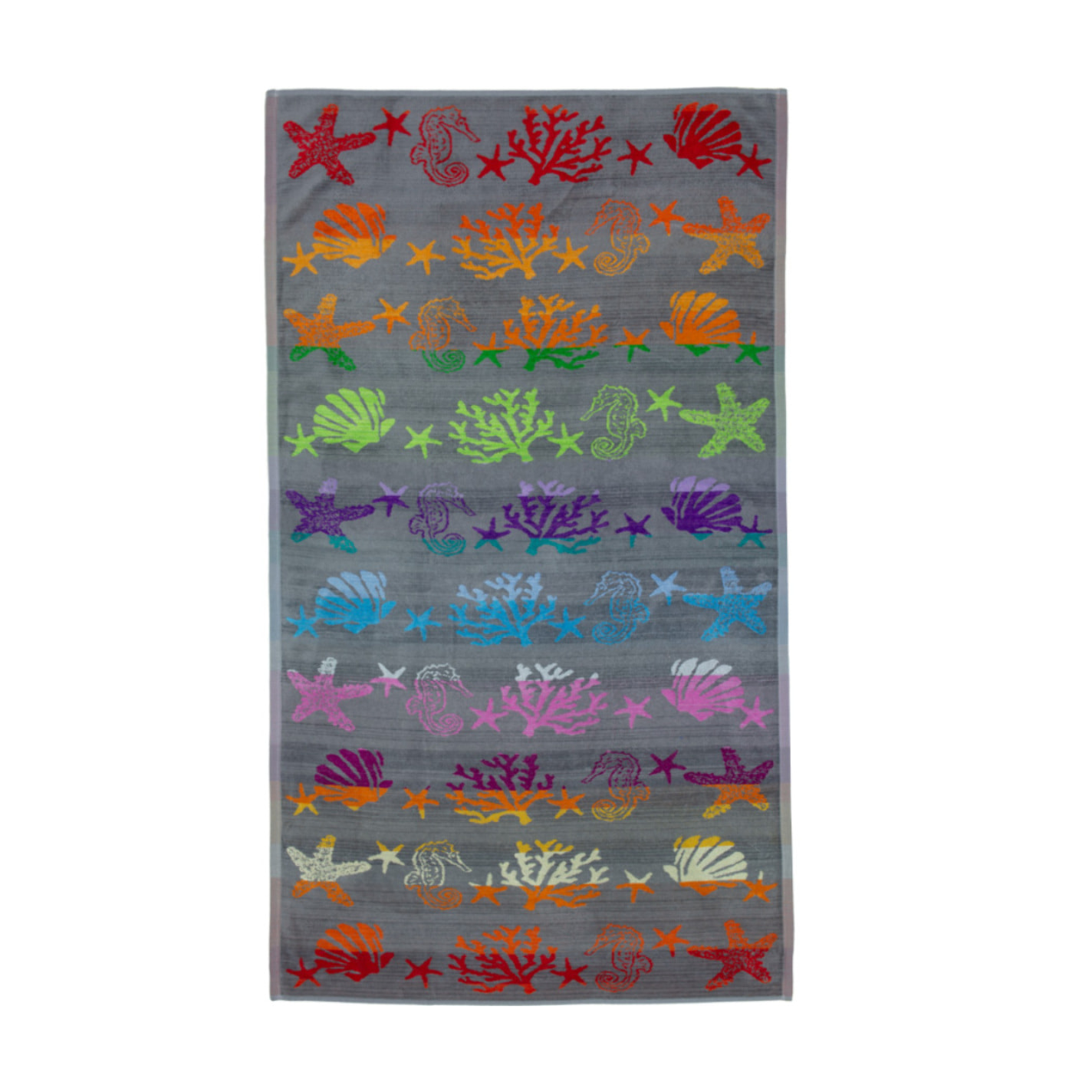 Telo Mare Spugna Jacquard Spiaggia Disegno Fantasy Sea