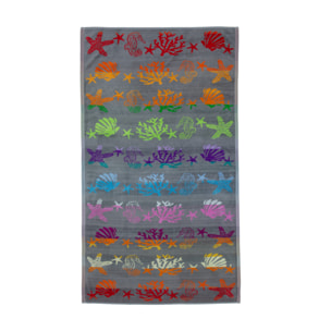 Telo Mare Spugna Jacquard Spiaggia Disegno Fantasy Sea