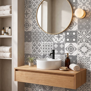 Stickers muraux - Sticker Mural Carrelage adhésif Cuisine Salle de Bain - 12 STICKERS CARRELAGES SCANDINAVES OSLO