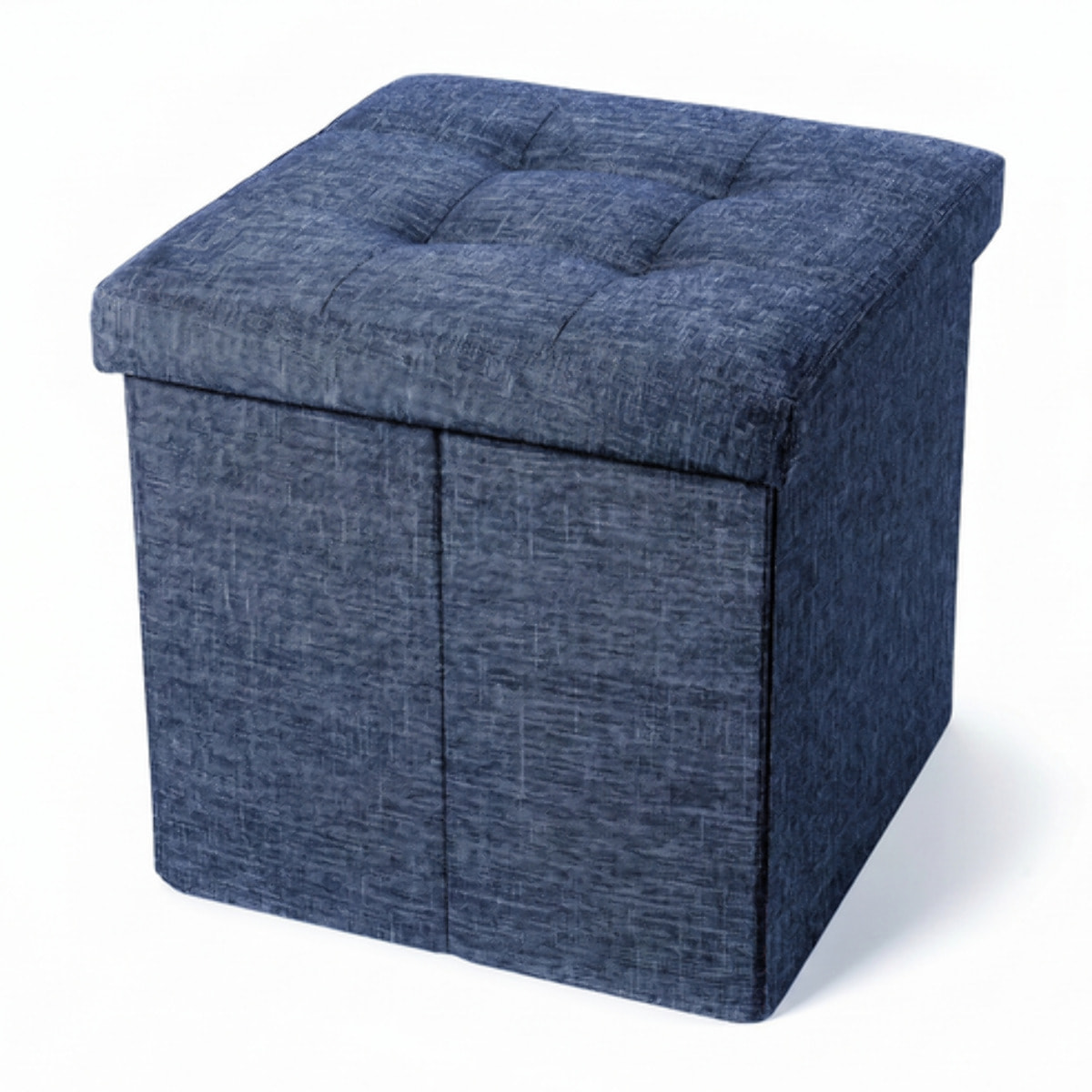 Pouf contenitore pieghevole 38x38x38 cm, cubo salvaspazio con vano interno, seduta imbottita resistente fino a 150 kg, design effetto lino elegante, ideale per soggiorno camera ingresso ufficio e cameretta