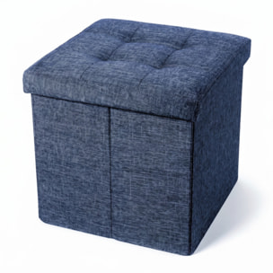 Pouf contenitore pieghevole 38x38x38 cm, cubo salvaspazio con vano interno, seduta imbottita resistente fino a 150 kg, design effetto lino elegante, ideale per soggiorno camera ingresso ufficio e cameretta