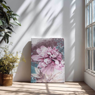 Tableau floral rose texturé Toile imprimée