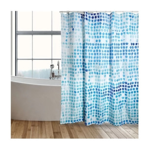 Rideau de douche Polyester WATERCOLOR 180x200cm Bleu & Blanc - MSV