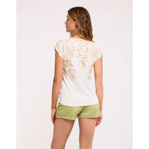 Camiseta Manga Corta Beige - Borda