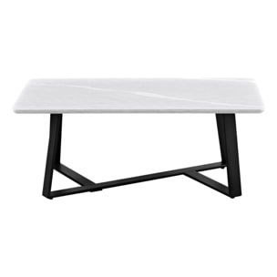 Tavolino da caffè con top grigio chiaro e gambe nere 90x55x35 cm - Valencia