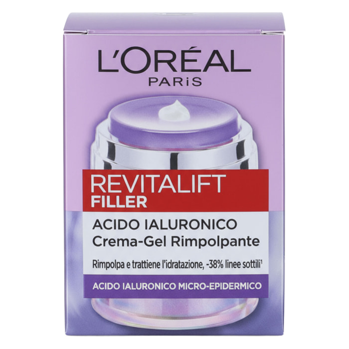 Crema-Gel Rimpolpante Idratante Revitalift Filler con Acido Ialuronico Niacinamide e Glicerina - Barattolo da 50ml