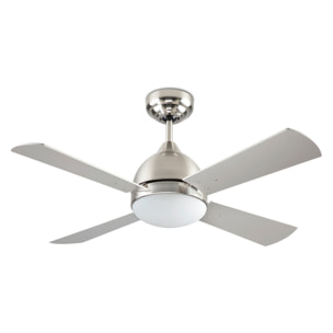 FORLIGHT Ventilador IP20 Borneo E27 15W Niquel Santinado Blanco