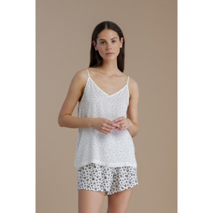 Pigiama donna in viscosa top bretellina e pantalone corto articolo dot Noidinotte