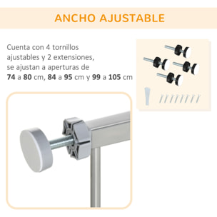 Barrera Seguridad de Perros para Escaleras Puertas 74-105 cm con Puerta Acrílica