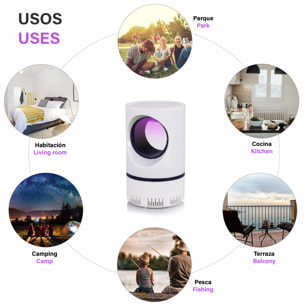 Trappola per zanzare elettrica DGS-111, con luce led. Include aspiratore silenzioso e serbatoio.