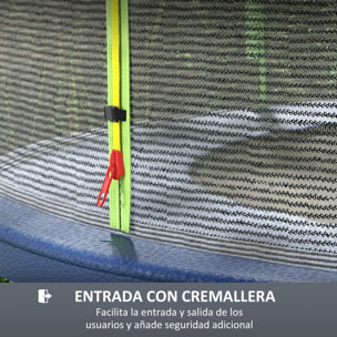 Red de Seguridad para Cama Elástica Ø244 cm Red de Trampolín Redondo para Exterior Protectora para Cama Elástica de 6 Postes Rectos Verde