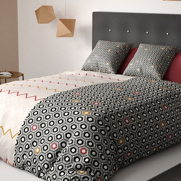Parure de couette 3pcs 100% coton 57 fils/cm2 - black