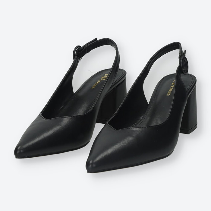 Décolleté sling back Donna Tata Italia Nero