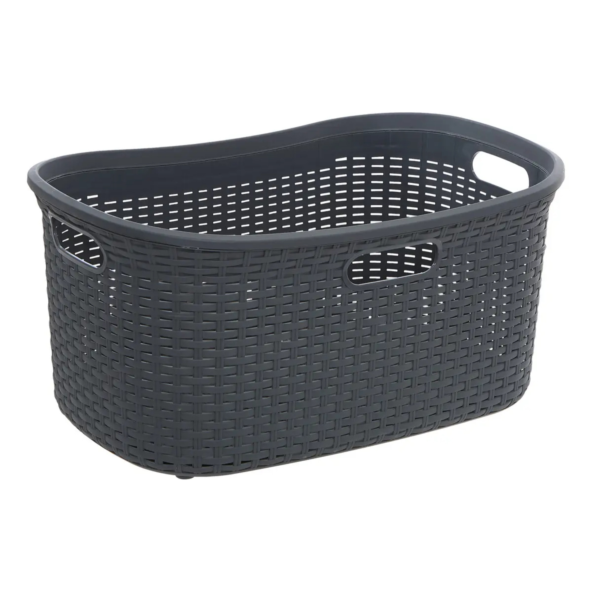 Corbeille à linge rattan rectangulaire 40L gris