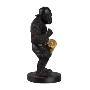 Figura Kingkong Pesas Resina Negra 16x13x27 Cm