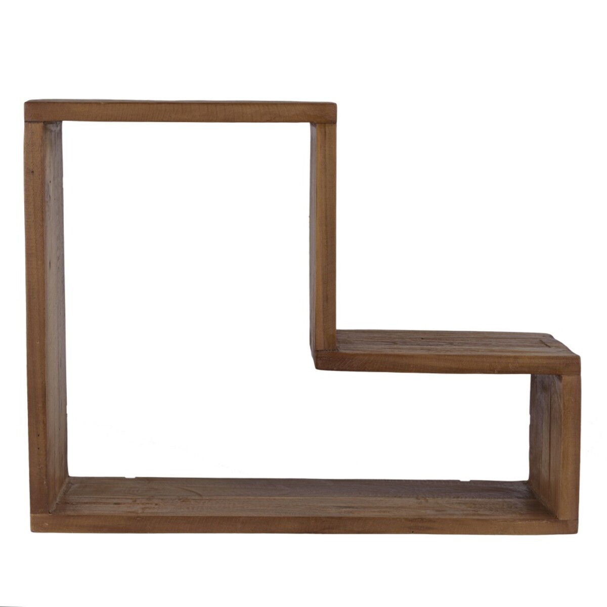 SIXTINE - Étagère murale marron forme 'L' 1 niche bois teck recyclé