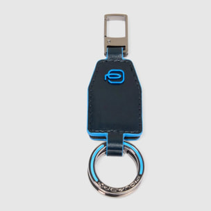 Piquadro Portachiavi divisibile in pelle con moschettone