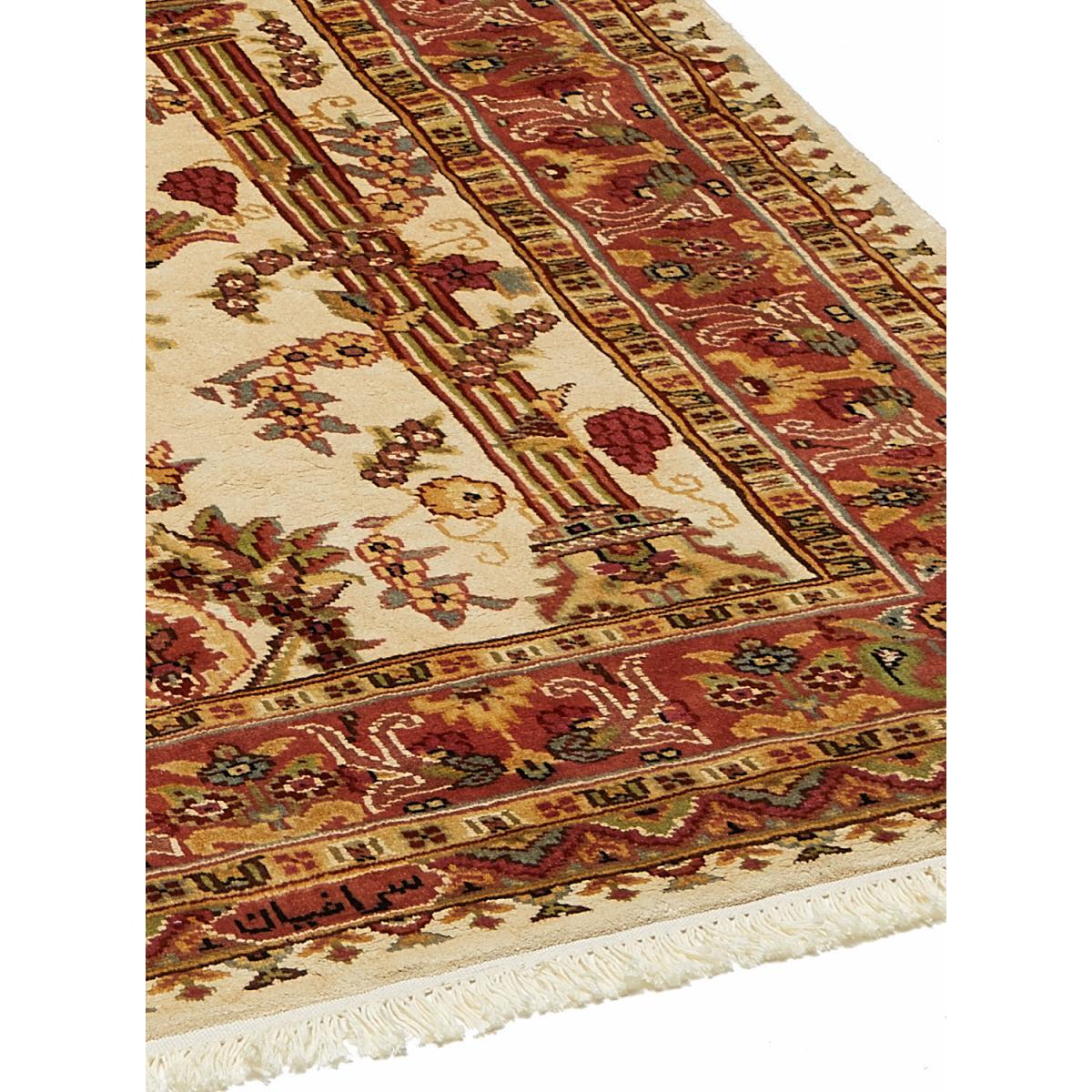 Authentique tapis d'orient, noué à la main en laine et soie