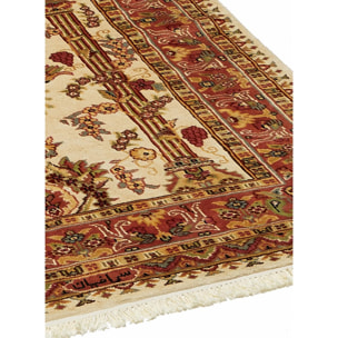 Authentique tapis d'orient, noué à la main en laine et soie