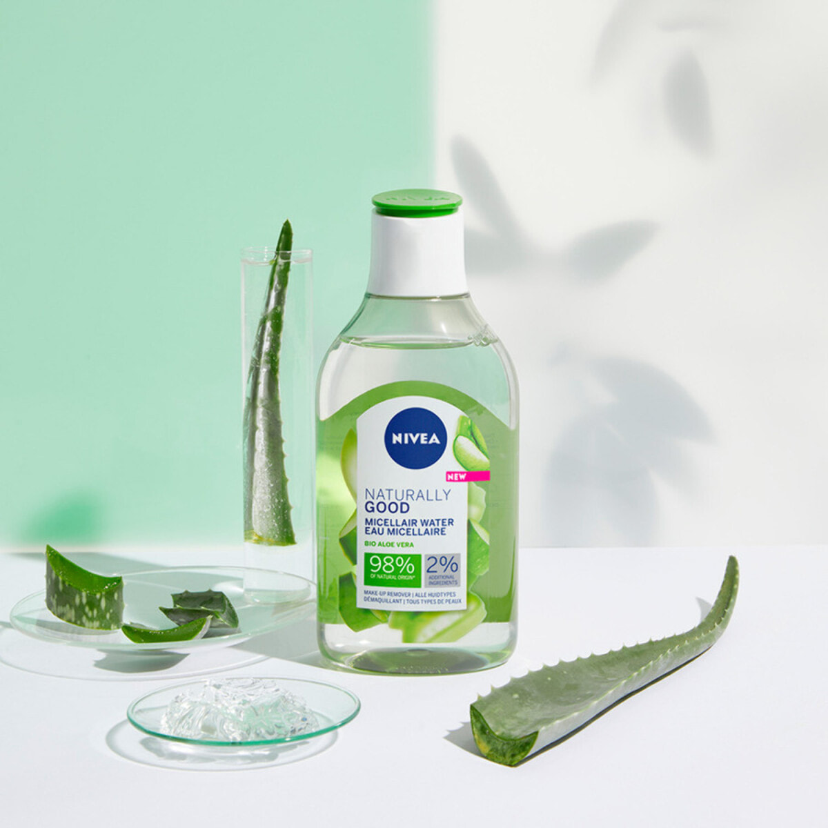 Pack de 2 - NIVEA - NATURALLY GOOD Eau Micellaire Démaquillante Aloe Vera BIO 400ml