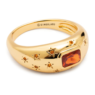 Bague Charlotte Orange Plaqué Or
