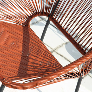 LIO - Salon de jardin 2 places avec table terracotta