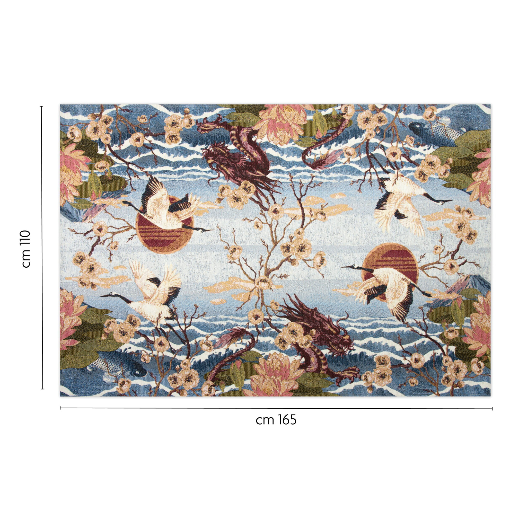 Tappetino antiscivolo Excelsa Fuji in poliestere e cotone 165x110x0,5 cm multicolore