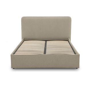 Goyave - lit coffre - 140x190 - en tissu - sommier inclus - Beige