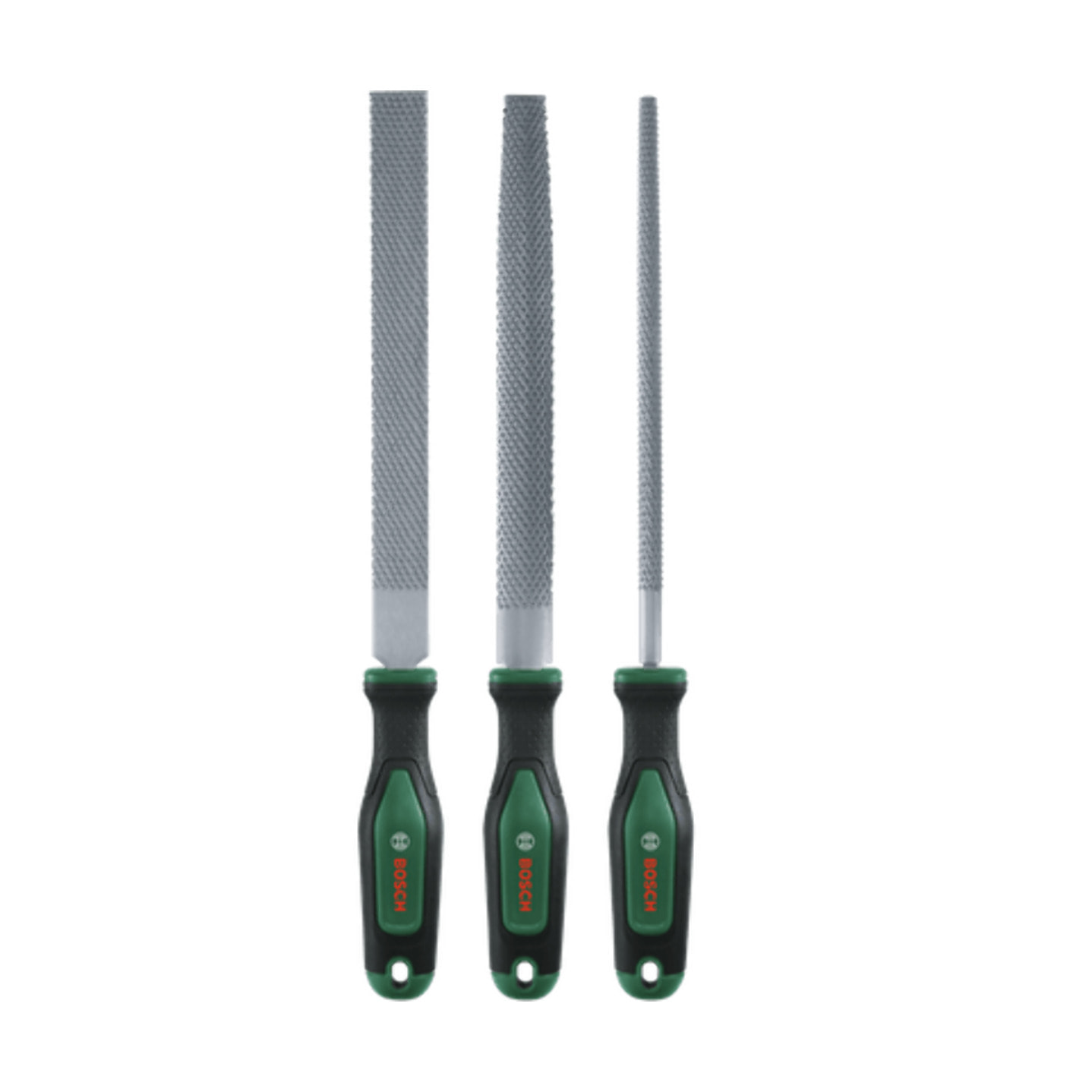 Set de 3 râpes (râpes a bois robustes plates/rondes/demi-rondes acier au carbone dur) - BOSCH - 1600A02ZB1