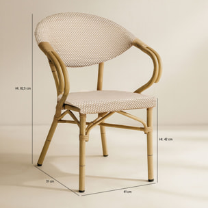 Lot de 2 fauteuils de table extérieur en aluminium effet rotin beige AMALFI