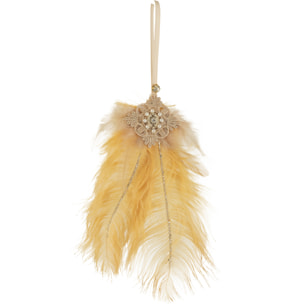 J-Line suspension Plume Strass - plumes - jaune