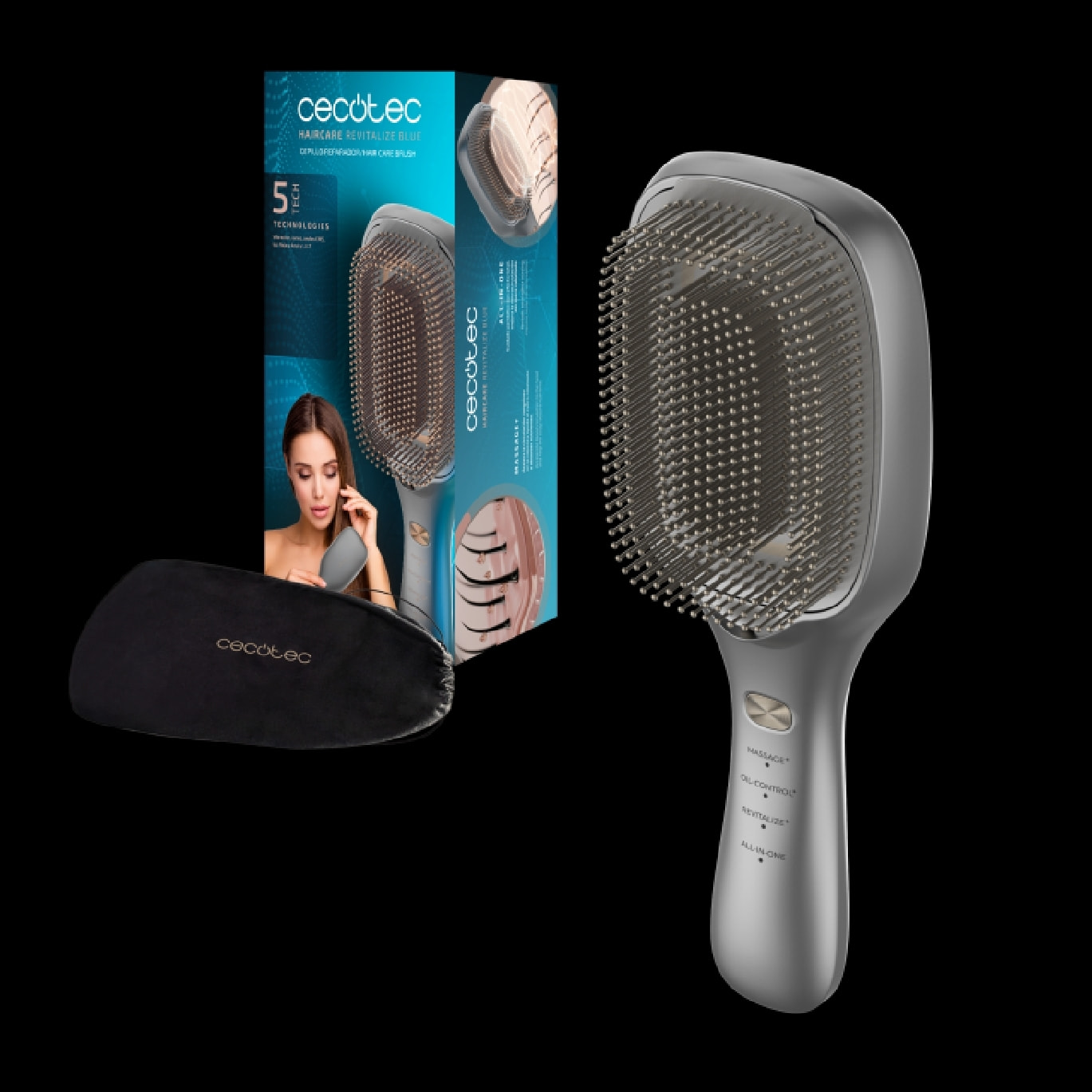 Cecotec Cepillo reparador HairCare Revitalize Aluminum