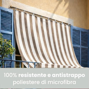 Intrecci Tenda da Sole Impermeabile per Verande e Balconi con Occhielli Righe tortora