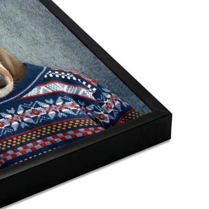 Affiche encadrée antilope élégante au pull graphique Affiche + cadre en métal - Noir