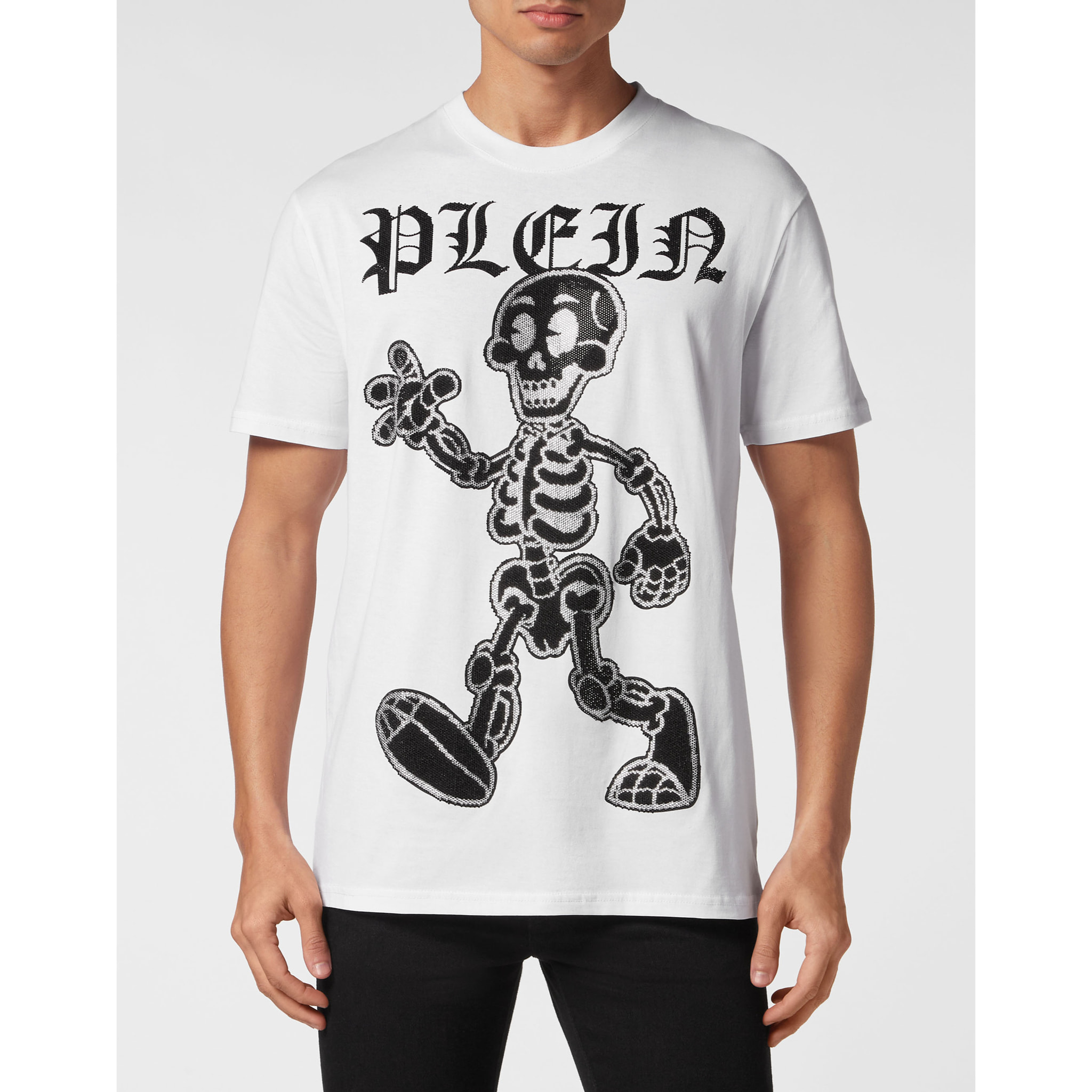 PHILIPP PLEIN T-Shirt Round Neck SKELETON