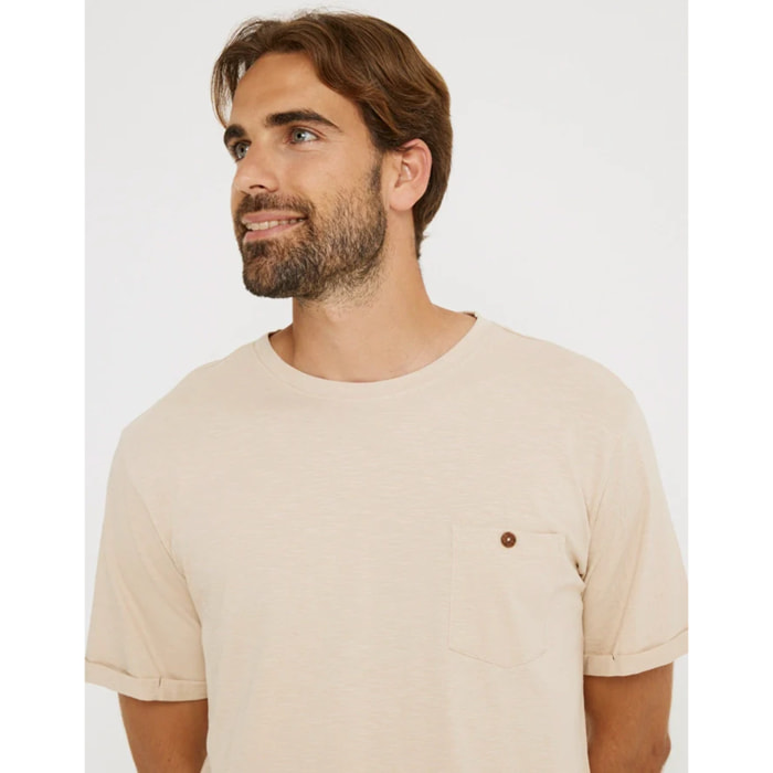 Camiseta Manga Corta Beige - Button