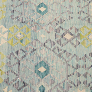 Tapis kilim géométrique, tissé plat en laine, MEMEDA
